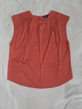 Express Women's Rust-Orange Cap Sleeve Blouse
